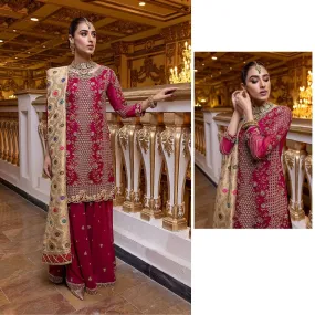 Elegent Red Party Wear Pakistani Style Suit