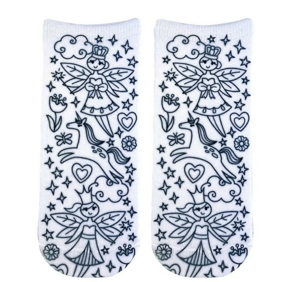 Fairy Princess Coloring Socks