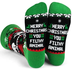 Merry Christmas You Filthy Animal Socks