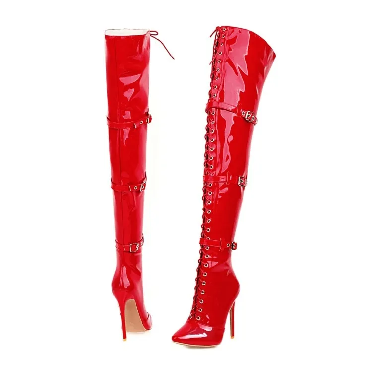 PU high heels over the knee boots thigh high boots
