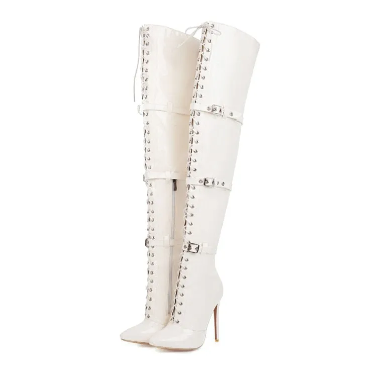 PU high heels over the knee boots thigh high boots