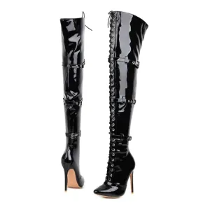 PU high heels over the knee boots thigh high boots