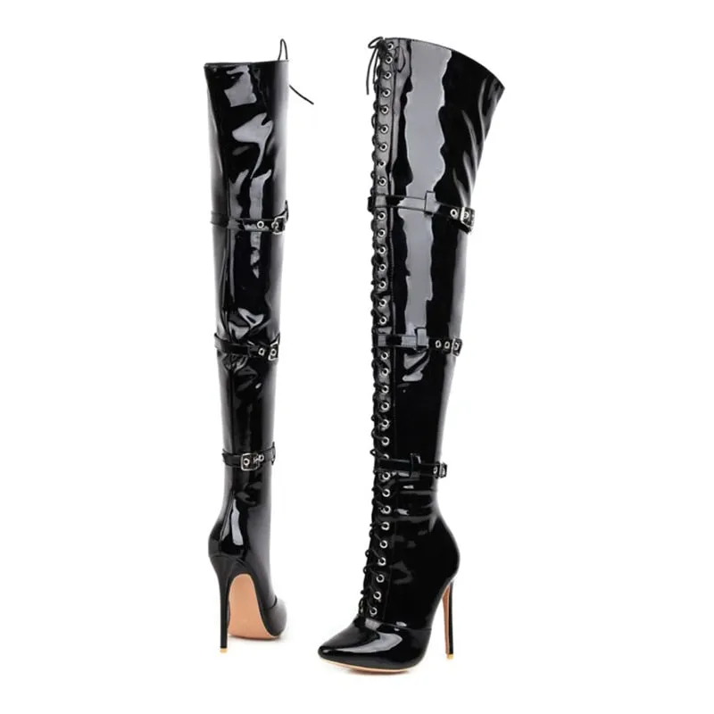 PU high heels over the knee boots thigh high boots