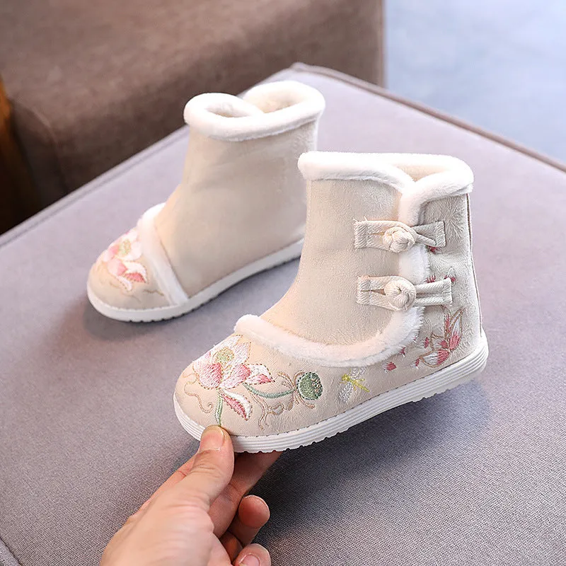 Snow Boots Girls Embroidered Old Beijing Snow Boots